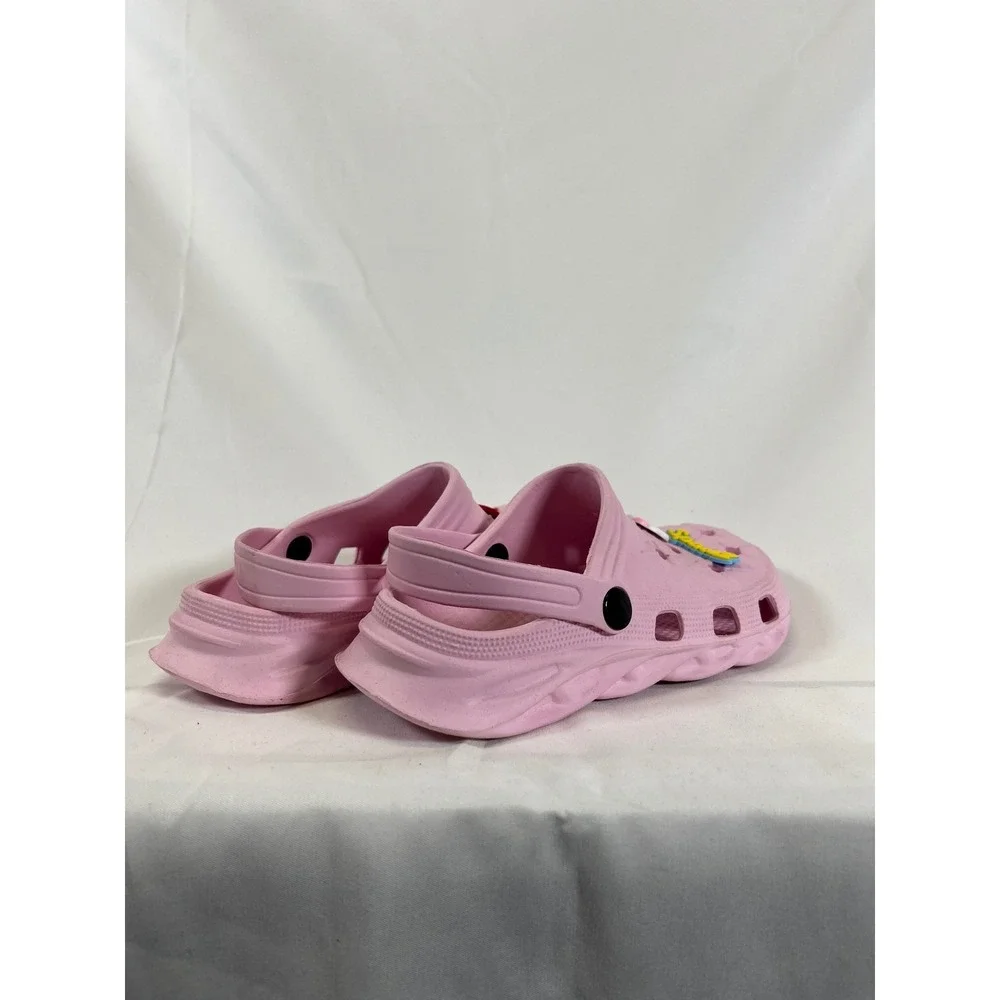 Kids Pink Clogs With Charms‎ Slip On Beach Sandals Size Toddler 33